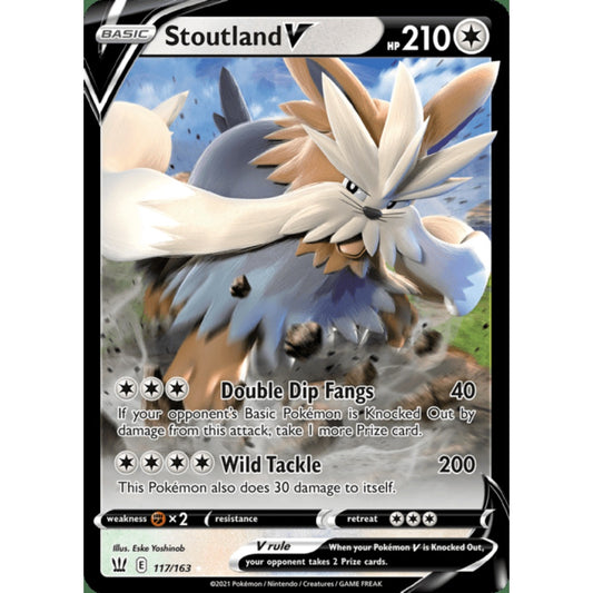 Stoutland V Double Rare 117/163 Pokemon Card Game Battle Styles