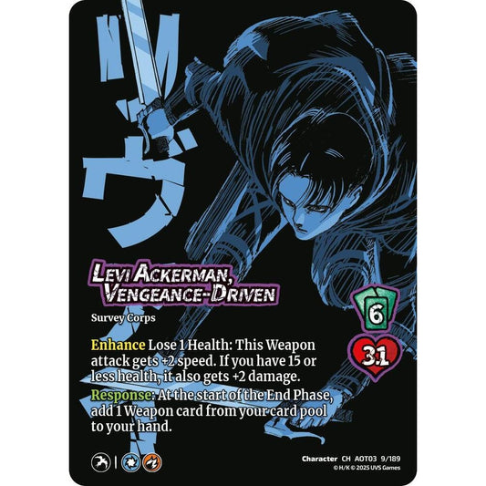 Levi Ackerman, Vengeance-Driven (Foil) 9/189 AOT03 Universus Attack on Titan: Apocalypse Character CH-Foil
