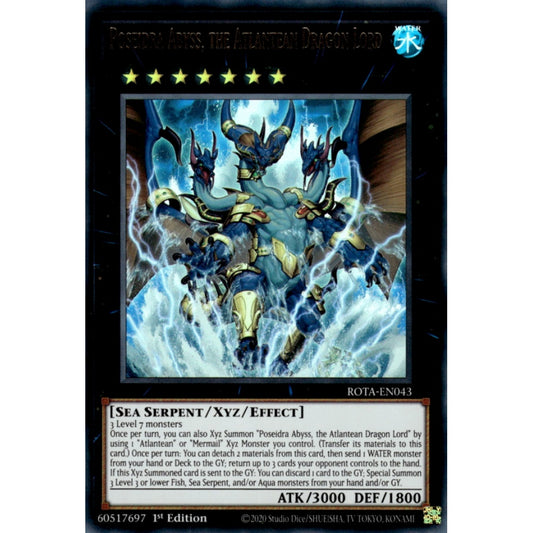 Poseidra Abyss, the Atlantean Dragon Lord ROTA-EN043 Ultra Ultra Rare Yu-Gi-Oh Rage of the Abyss in Art