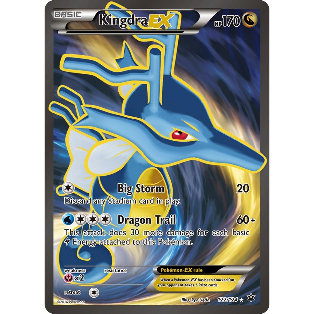 Kingdra-EX Rare Ultra 122/124 Pokemon Card Game Fates Collide