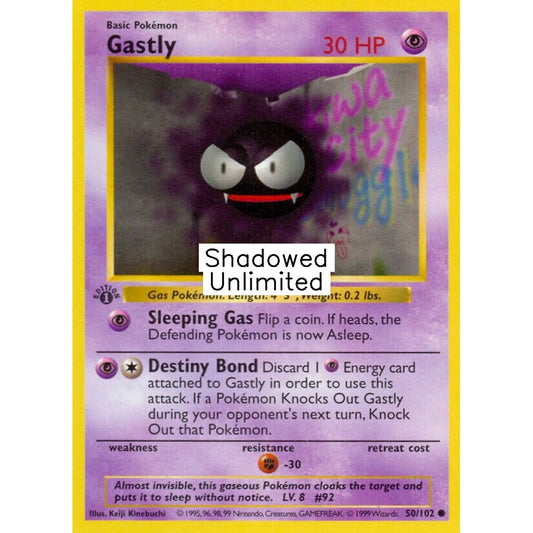 Gastly Common 50/102 Pokemon Card Game Base Set
