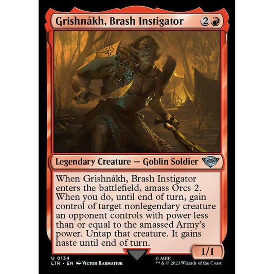 Grishnákh, Brash Instigator, uncommon, 134, Magic the Gathering, The Lord of the Rings: Tales of Middle-earth