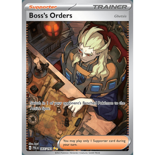 Boss's Orders Secret Illustration Rare 265/193 Pokemon Card Game Paldea Evolved