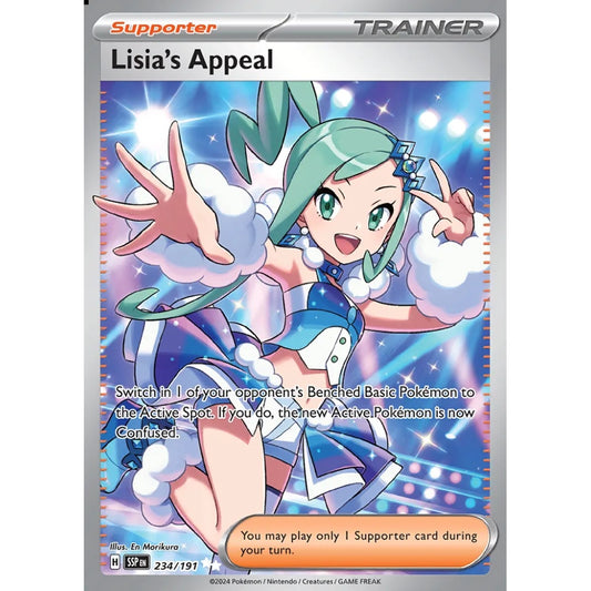 Lisia's Appeal Ultra Rare 234/191 Pokemon Card Game Surging Sparks