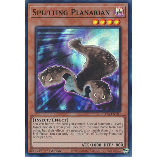 Splitting Planarian ROTA-EN100 Super Super Rare Yu-Gi-Oh Rage of the Abyss in Art