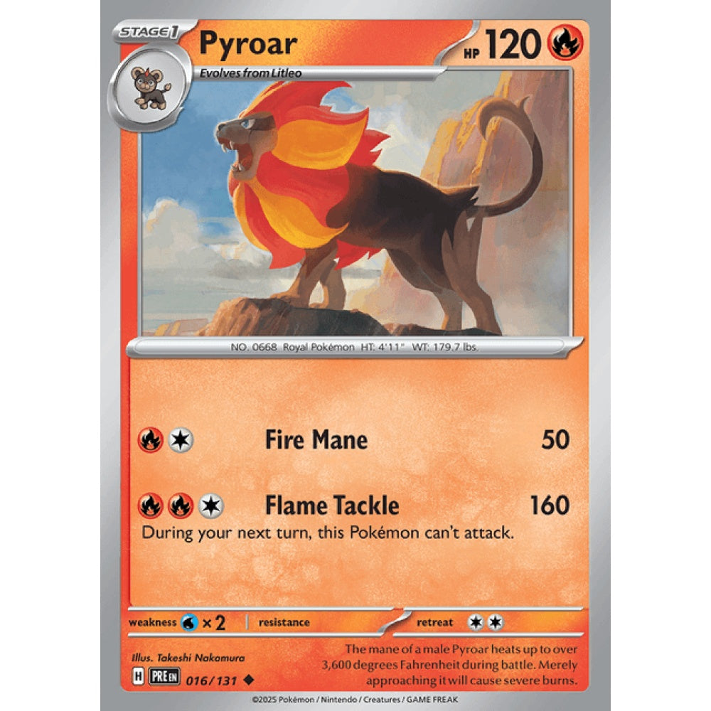 Pyroar Uncommon 016/131 Pokemon Card Game Prismatic Evolutions