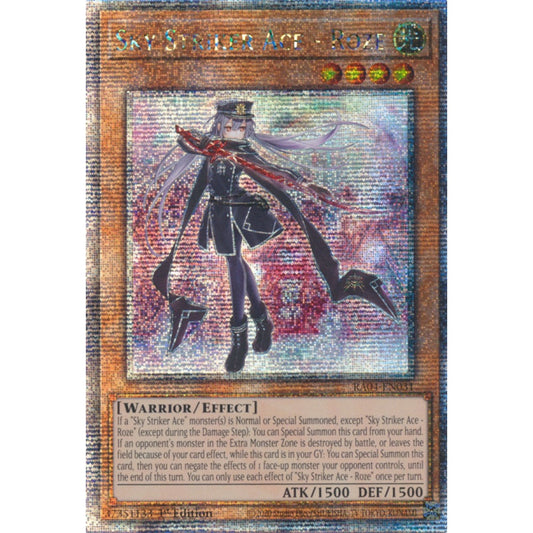 Sky Striker Ace - Roze RA04-EN031 QCR Quarter Century Secret Rare Yu-Gi-Oh Quarter Century Stampede in Art