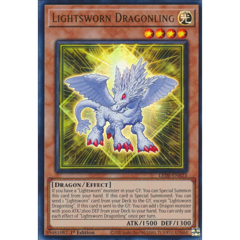 Lightsworn Dragonling, LEDE-EN023, Ultra Rare, Yu-Gi-Oh!, Legacy of Destruction