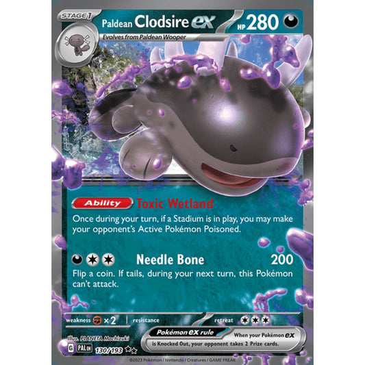 Paldean Clodsire ex Double Rare 130/193 Pokemon Card Game Paldea Evolved