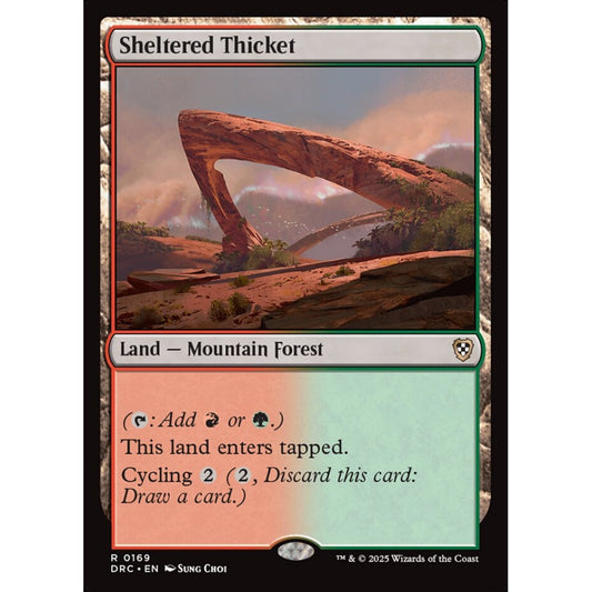Sheltered Thicket, 169, rare, Magic: The Gathering, Aetherdrift Commander