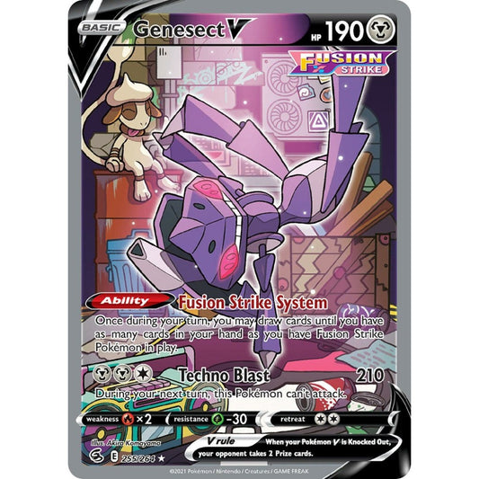 Genesect V Rare Ultra 255/264 Pokemon Card Game Fusion Strike