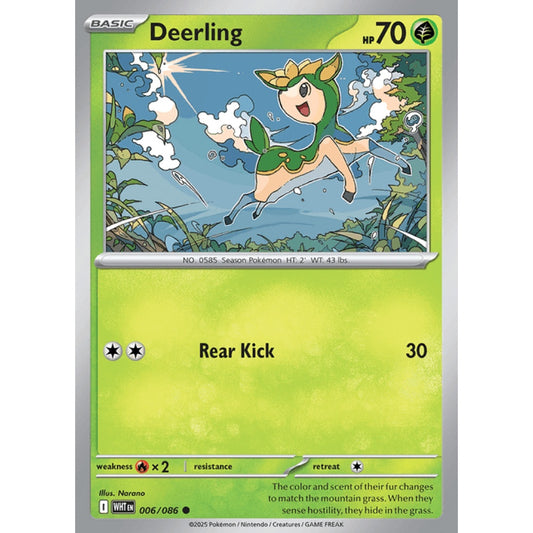 Deerling Common 6/086 Pokemon Card Game White Flare