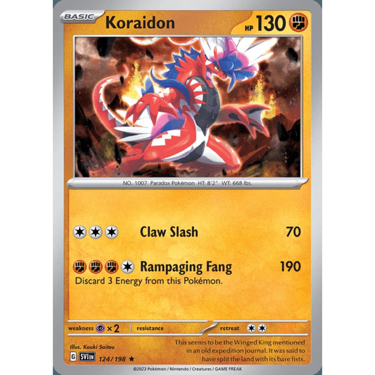 Koraidon Rare 124/198 Pokemon Card Game Scarlet & Violet