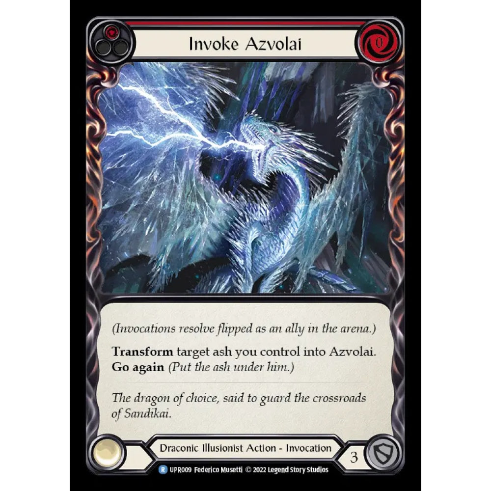 Invoke Azvolai UPR009 Rare Flesh & Blood Trading Card Game Uprising in Regular Art