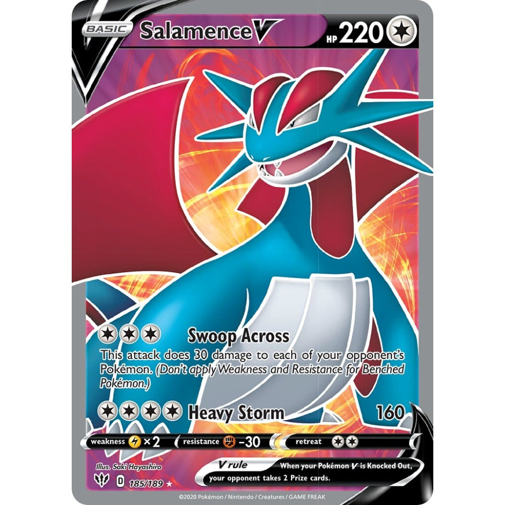 Salamence V Rare Ultra 185/189 Pokemon Card Game Darkness Ablaze
