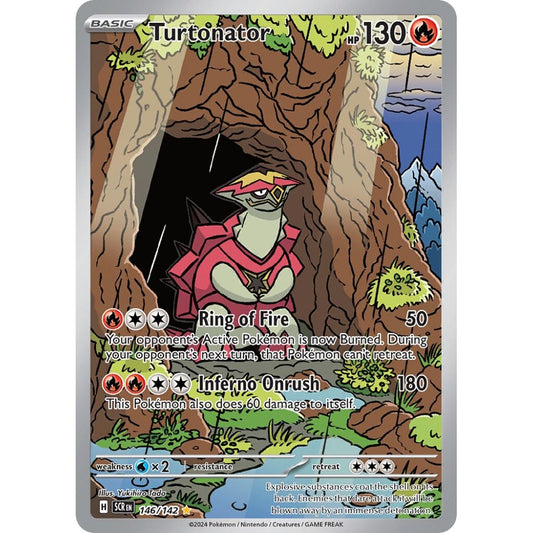 Turtonator Illustration Rare 146/142 Pokemon Card Game Stellar Crown