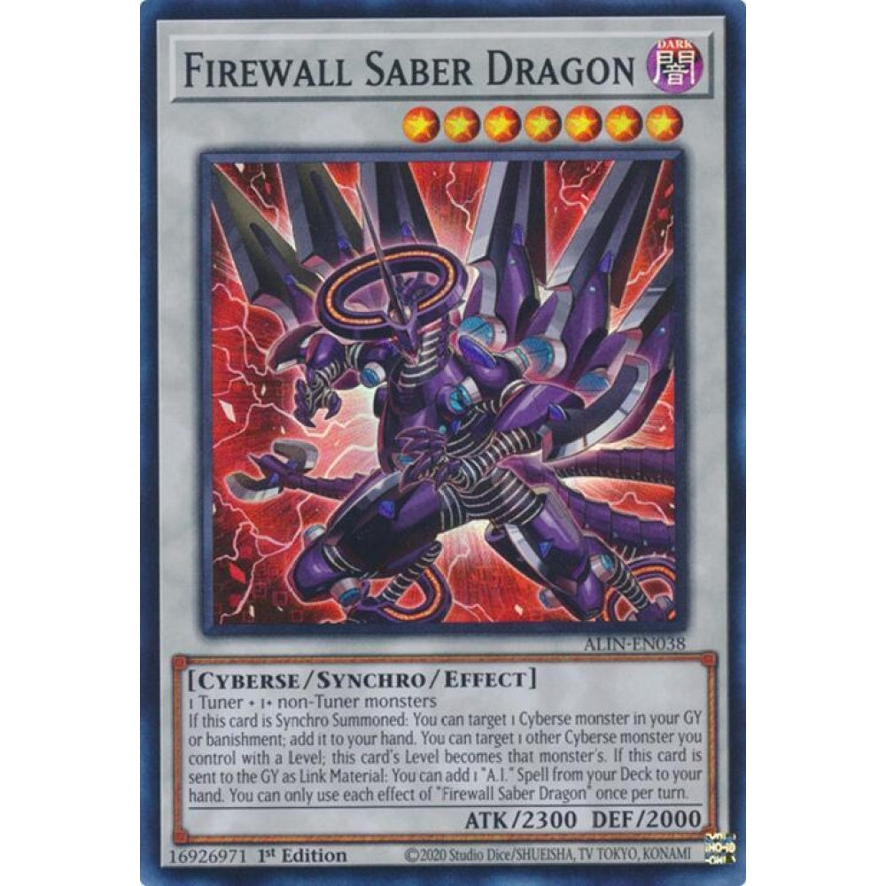 Firewall Saber Dragon ALIN-EN038 Super Yu-Gi-Oh Alliance Insight
