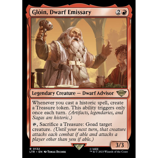 Glóin, Dwarf Emissary, rare, 132, Magic the Gathering, The Lord of the Rings: Tales of Middle-earth