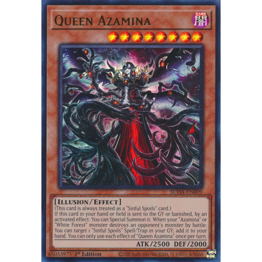 Queen Azamina SUDA-EN009 QCR Quarter Century Secret Rare Yu-Gi-Oh Supreme Darkness in Art