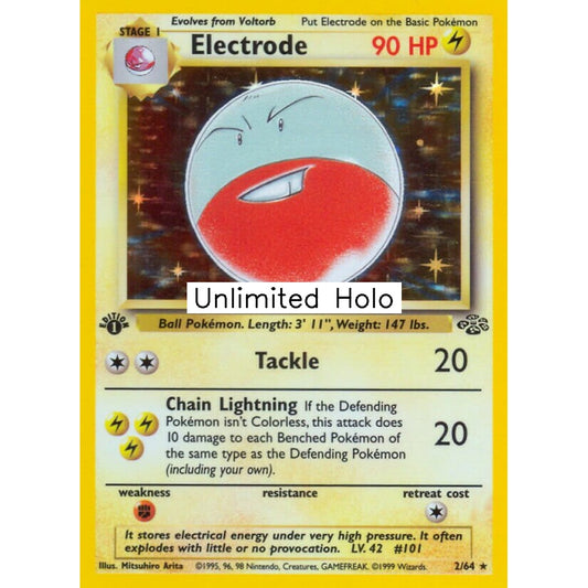 Electrode Rare Holo 2/64 Pokemon Card Game Jungle