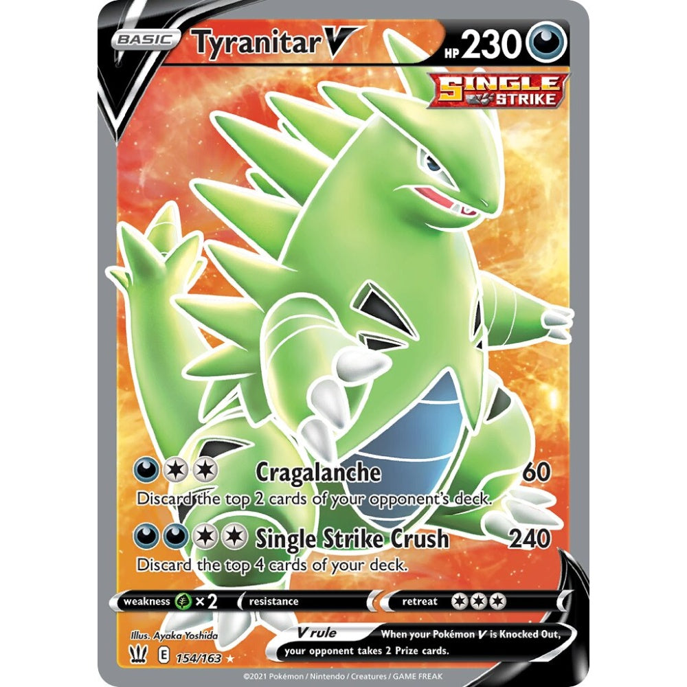 Tyranitar V Rare Ultra 154/163 Pokemon Card Game Battle Styles