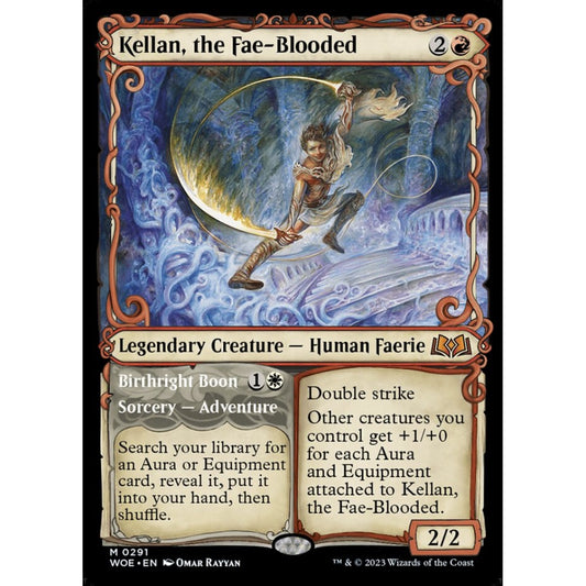 Kellan, the Fae-Blooded // Birthright Boon, mythic, 291, Magic the Gathering, Wilds of Eldraine