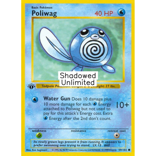 Poliwag Common 59/102 Pokemon Card Game Base Set