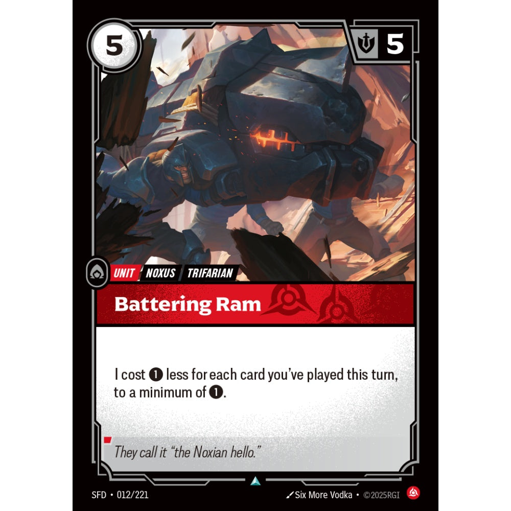 Battering Ram SFD-012/221 Riftbound Card Game Spiritforged Uncommon