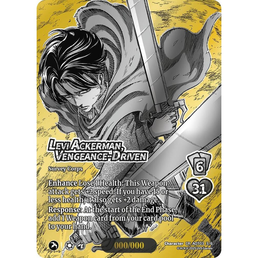 Levi Ackerman, Vengeance-Driven 3/6 AOT03 Universus Attack on Titan: Apocalypse Character CHROME
