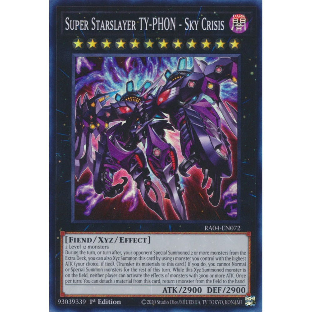 Super Starslayer TY-PHON - Sky Crisis RA04-EN072 Secret Secret Rare Yu-Gi-Oh Quarter Century Stampede in Art