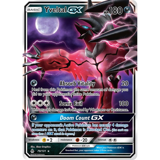 Yveltal-GX Rare Holo GX 79/131 Pokemon Card Game Forbidden Light