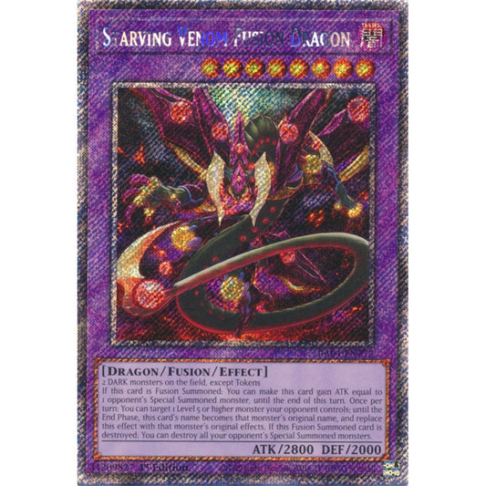 Starving Venom Fusion Dragon RA04-EN272 QCR Quarter Century Secret Rare Yu-Gi-Oh Quarter Century Stampede in Art