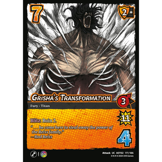 Grisha's Transformation, 177/186, AOT02, Universus, Attack on Titan: Origins of Power, Attack, UC