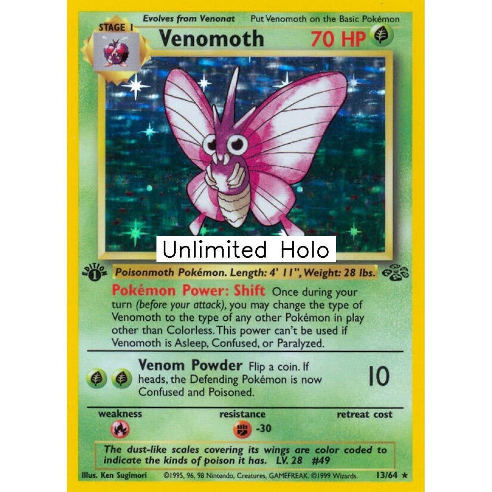 Venomoth Rare Holo 13/64 Pokemon Card Game Jungle