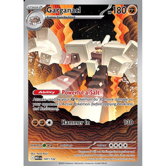 Garganacl Illustration Rare 147/132 Pokemon Card Game Mega Evolution