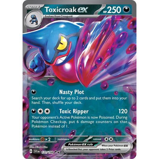 Toxicroak ex Double Rare 131/198 Pokemon Card Game Scarlet & Violet