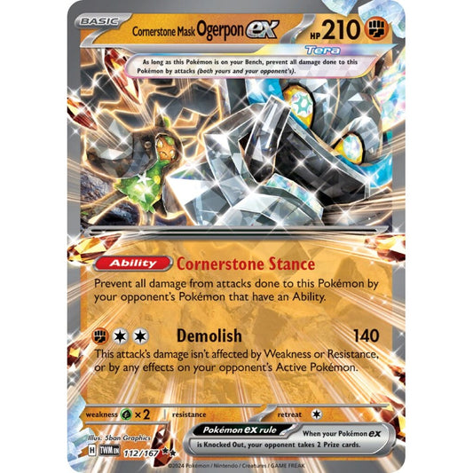 Cornerstone Mask Ogerpon ex Double Rare 112/167 Pokemon Card Game Twilight Masquerade