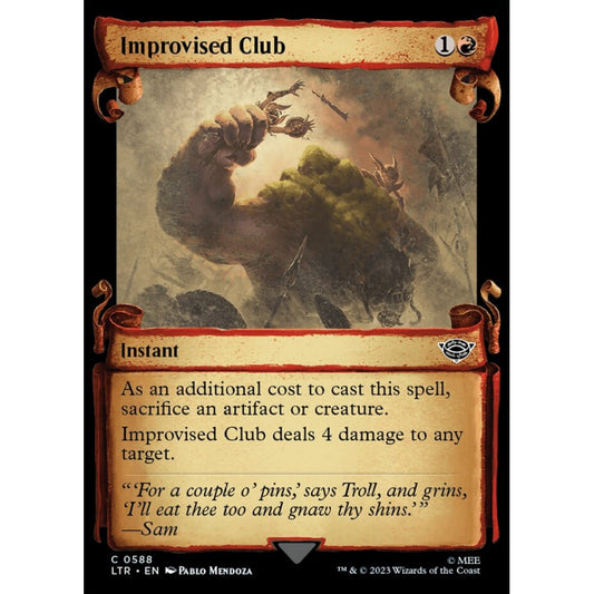 Improvised Club, common, 588, Magic the Gathering, The Lord of the Rings: Tales of Middle-earth