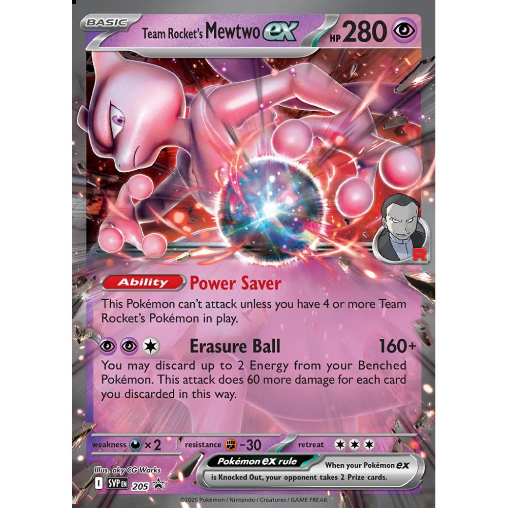 Team Rocket's Mewtwo ex Promo 205 Pokemon Card Game Scarlet & Violet Promos