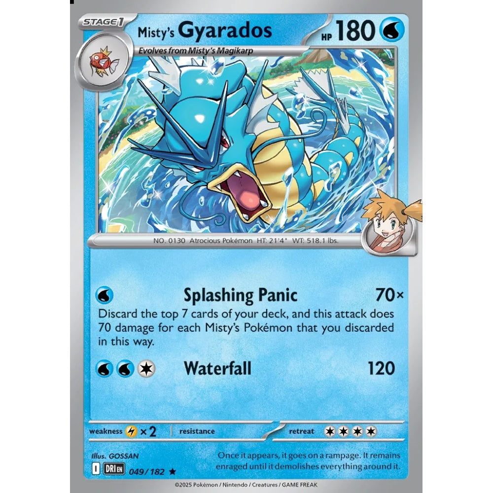 Misty's Gyarados Rare 049/182 Pokemon Card Game Destined Rivals