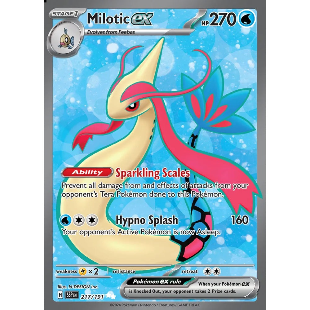 Milotic ex Ultra Rare 217/191 Pokemon Card Game Surging Sparks