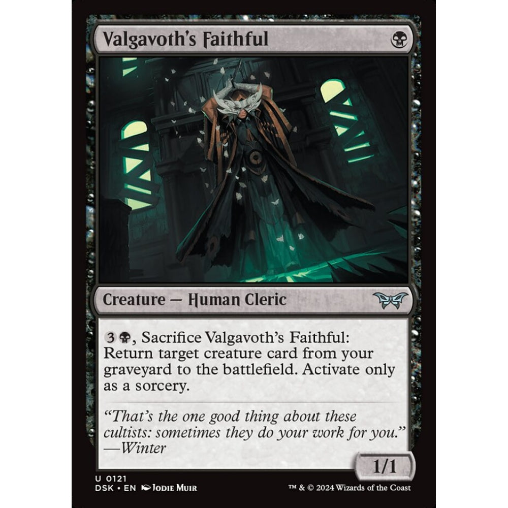 Valgavoth's Faithful, 121, uncommon, Magic: The Gathering, Duskmourn: House of Horror