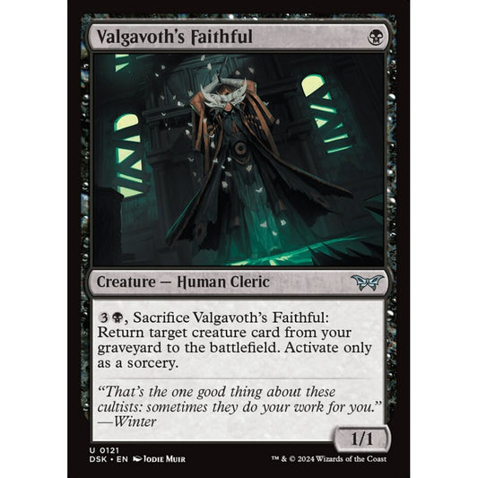Valgavoth's Faithful, 121, uncommon, Magic: The Gathering, Duskmourn: House of Horror
