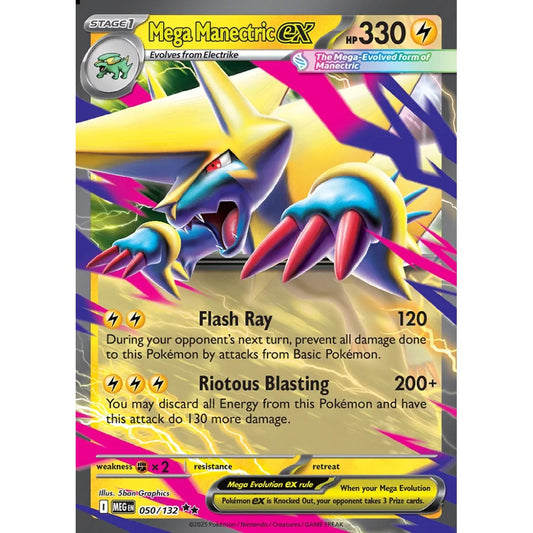 Mega Manectric ex Double Rare 050/132 Pokemon Card Game Mega Evolution