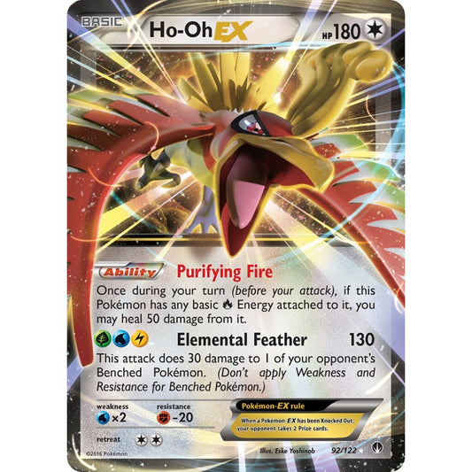 Ho-Oh-EX Rare Holo EX 92/122 Pokemon Card Game BREAKpoint