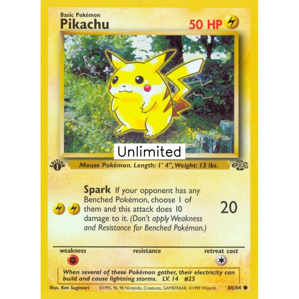 Pikachu Common 60/64 Pokemon Card Game Jungle