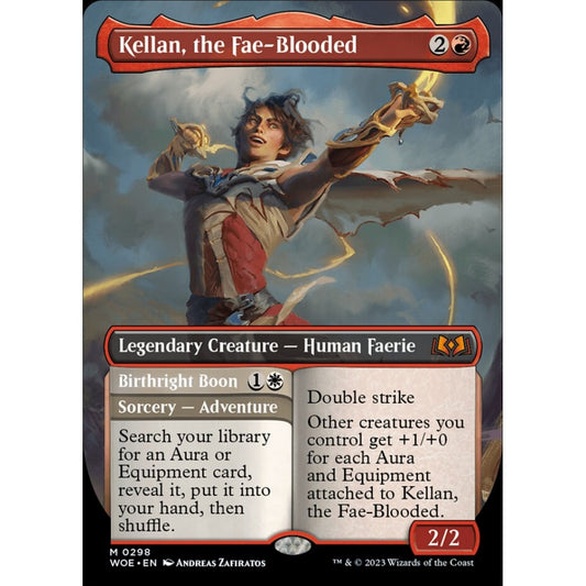 Kellan, the Fae-Blooded // Birthright Boon, mythic, 298, Magic the Gathering, Wilds of Eldraine