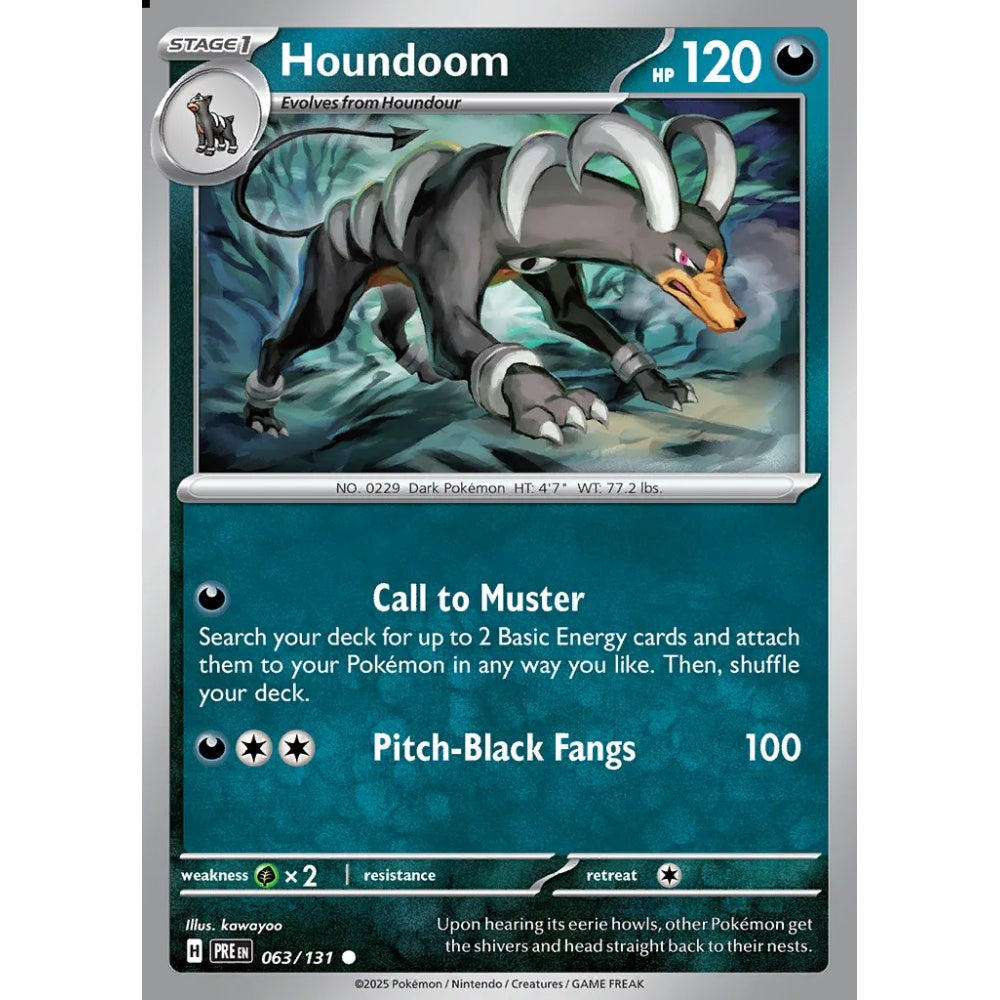 Houndoom Common 063/131 Pokemon Card Game Prismatic Evolutions