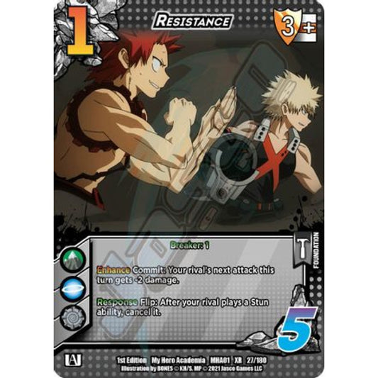 Resistance, 27/180, XR, UniVersus, MHA01 My Hero Academia