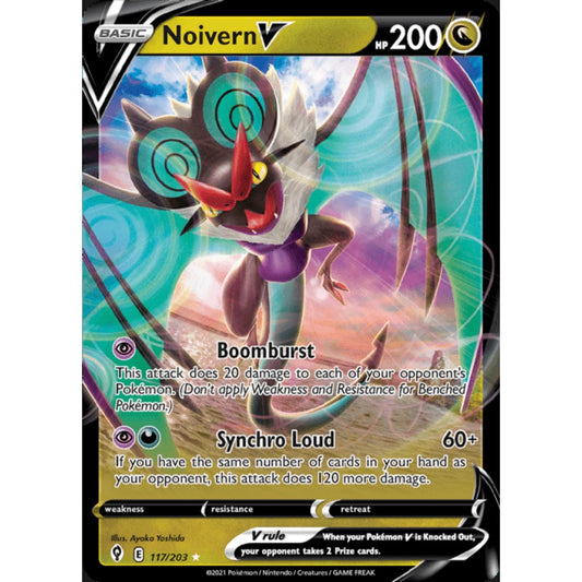Noivern V Double Rare 117/203 Pokemon Card Game Evolving Skies